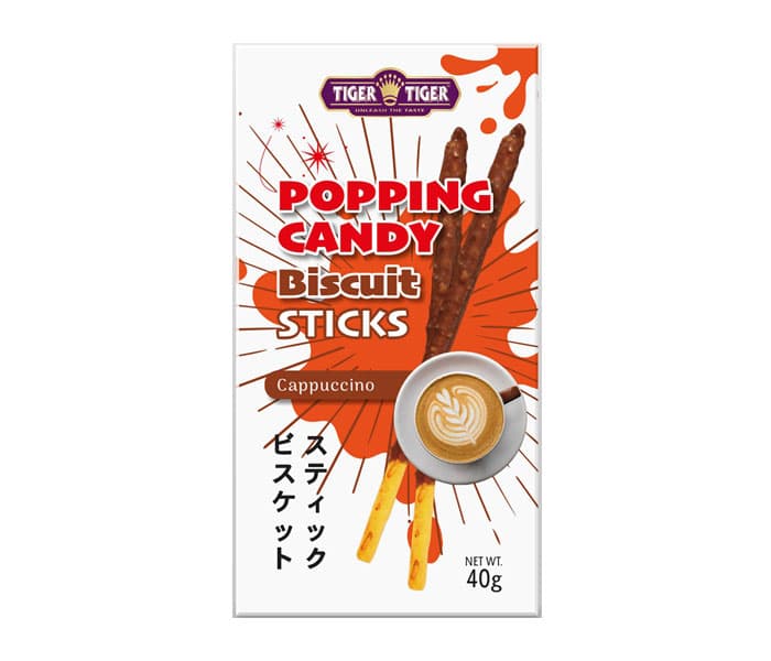 POPPING CANDY BISCUITS STICKS CAPPUCCINO