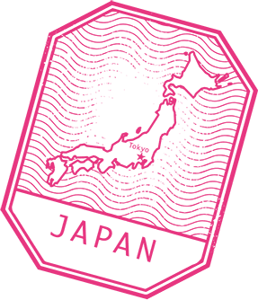 Pink Japan Postal Stamp