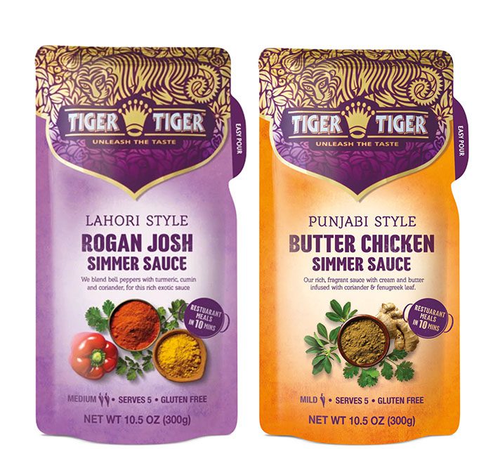 Tiger Tiger Foods Rogan Josh & Butter Chicken Simmer Sauce Packets